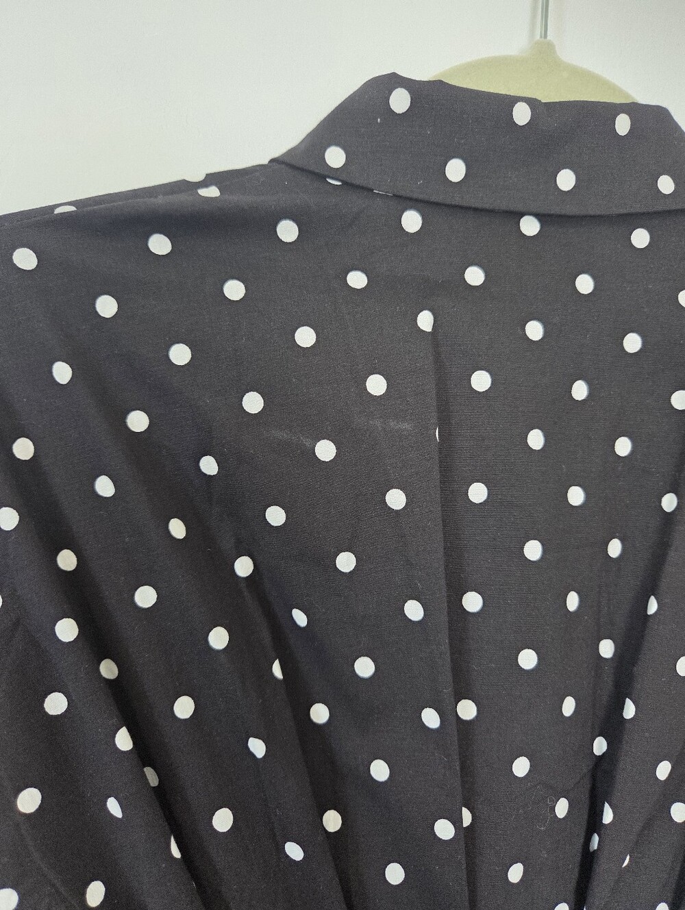 Exquise Eleanor Shirt Dress Anthropologie Tobie Black White Polka Dot Small - Picture 11 of 12
